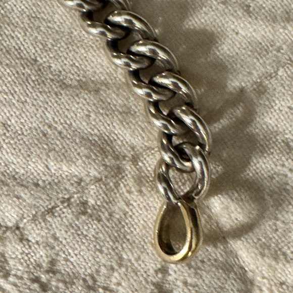 Marla Aaron MiniMega Curb Chain Silver Bracelet with gold loops - Picture 5 of 6